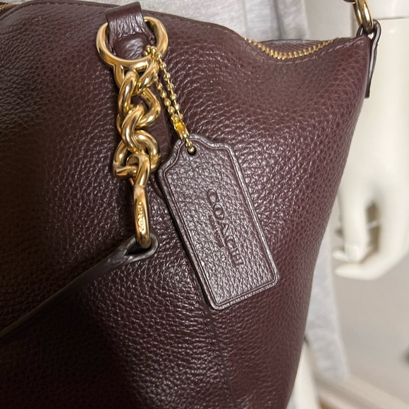 Coach Mini Kelsey Oxblood Pebbled Leather Satchel - Picture 9 of 10